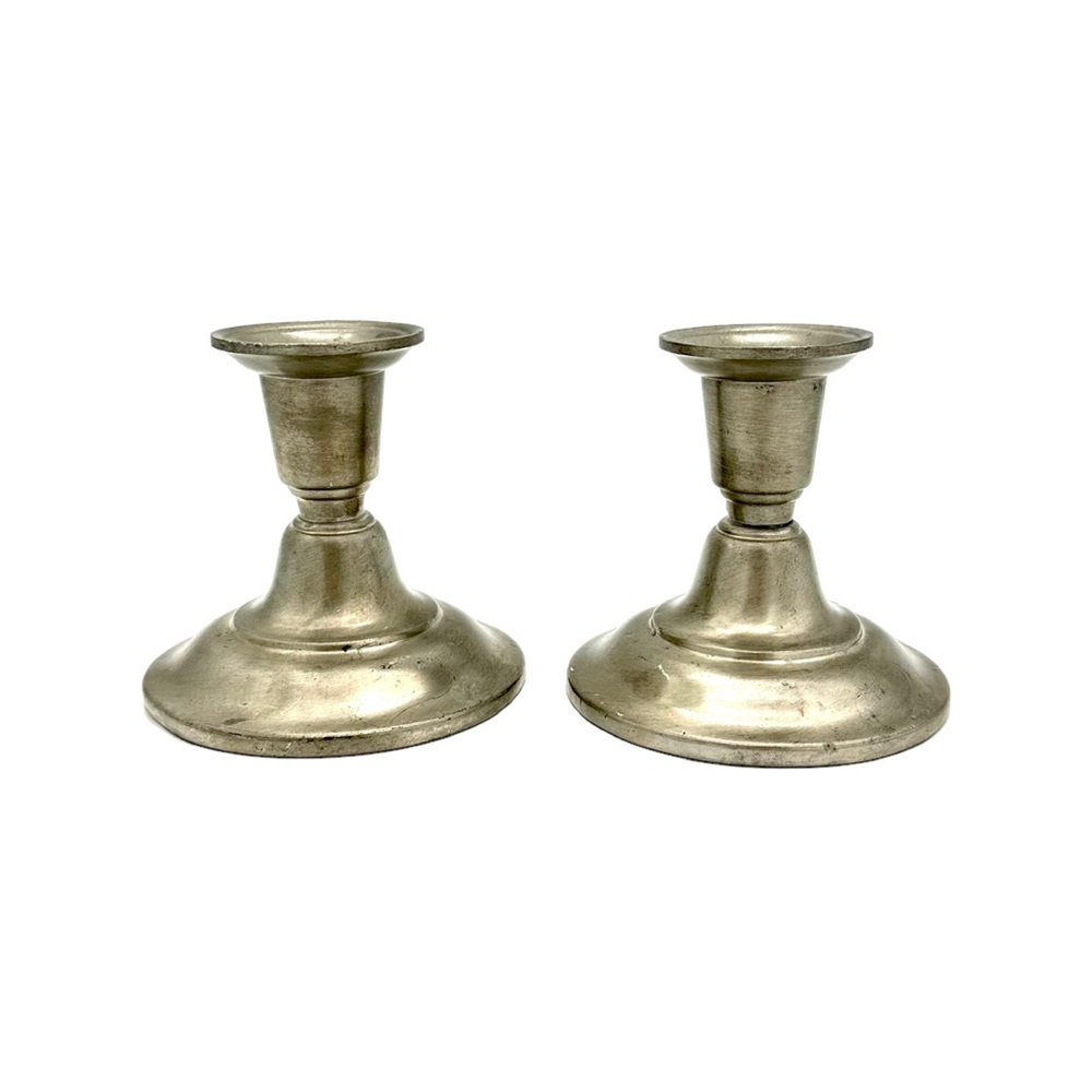 International Silver Company Pewter Candlestick Holders a Pair